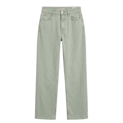 Everlane Way High Jean Sage Green Organic Cotton Straight Leg - Size 25