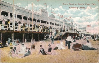 Rockaway Beach, NY New York Beach Front Steeple Chase Park 1908 Original Vintage