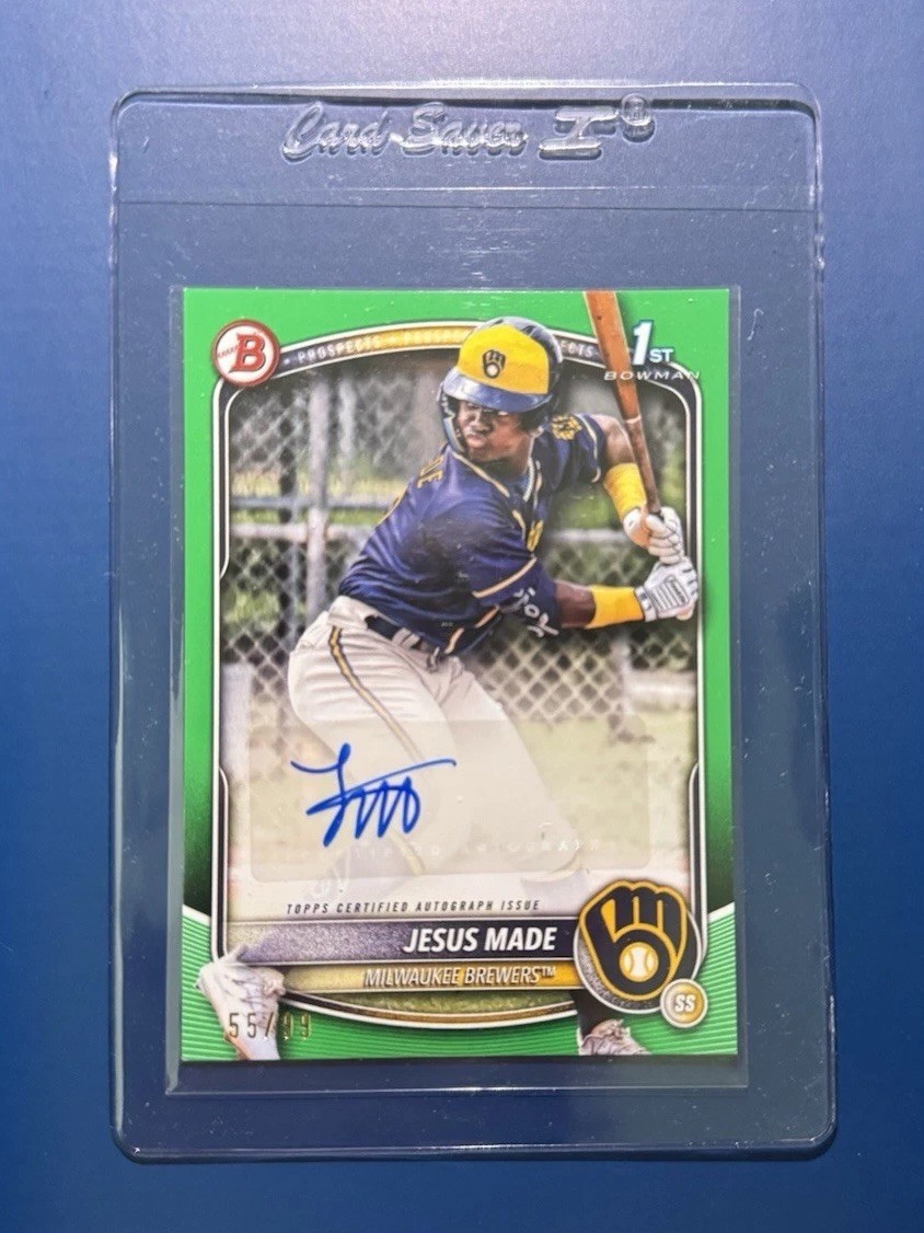 Jesus Made Bowman 2025 Green 1st Paper Auto /99 (CLEAN)