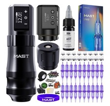 Mast Mini Tattoo Pen Kit - Cordless Corded Tattoo Gun Machine with 2 Batteries