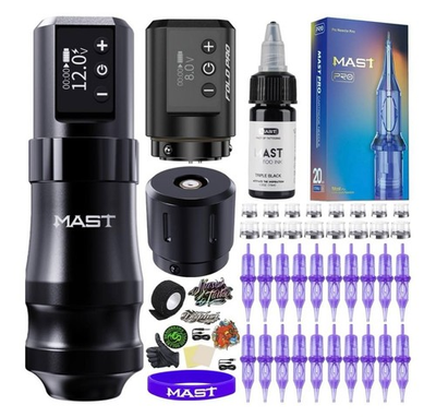 #ad Mast Mini Tattoo Pen Kit Cordless Corded Tattoo Gun Machine with 2 Batteries $109.99
