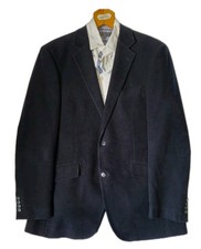 Jonh Lewis MEN 42L Emmetex Italian Navy  Moleskin Blazer Cotton Jacket 0989