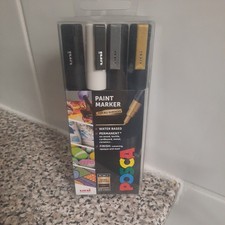 Uni Posca Paint Markers Pens Art Fine Tip Mono Colours PC-3M (Set of 4)