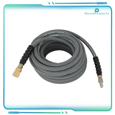 #ad 50ft High Pressure Power Washer Hose 3 8quot; Quick Connect Gray W Couplers 4800PSI $51.29
