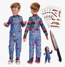 4 Piece Chucky Good Guy Costume For Children - Size Small 4-5 Years   New