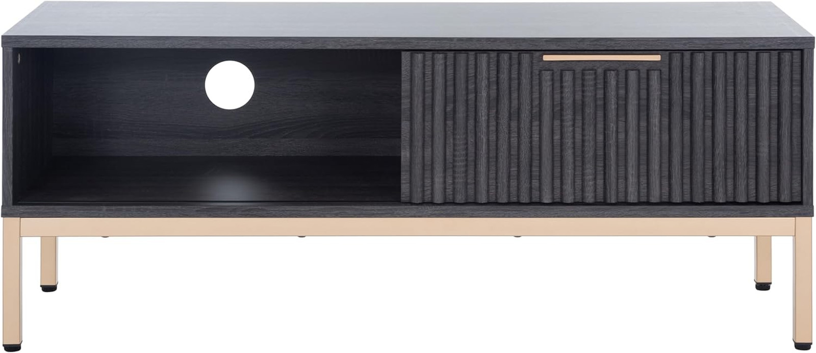 For 55" Flatscreen With Gold Legs & Sliding Door