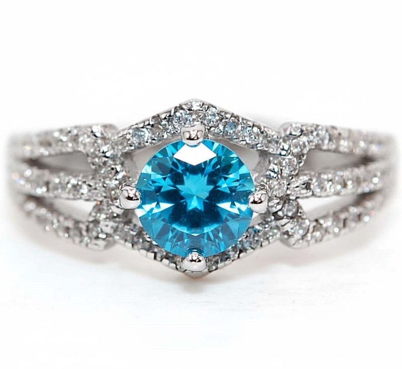 1CT Heat Treated Blue Topaz 925 Solid Sterling Silver Ring Sz 7 PC13-6