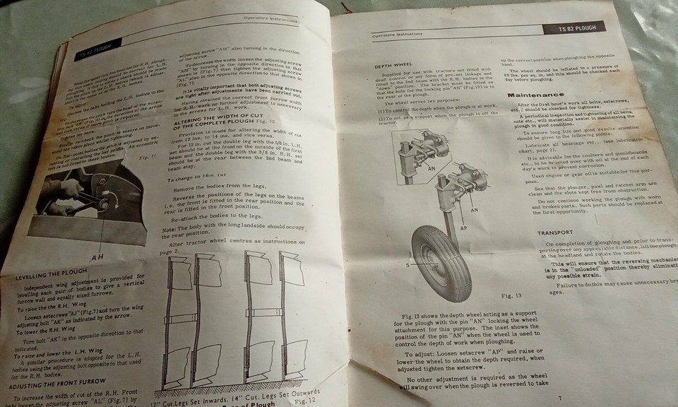 Original Ransome's TS 82 Reversible Plough Operators Instruction Book ...