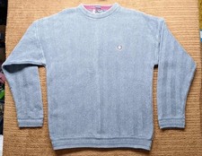 VTG Chaps Ralph Lauren Hand Framed Herringbone 100 Cotton Knit Sweater Mens L/G