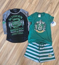Girls Harry Potter Slytherin PJ Shorts and Shirts