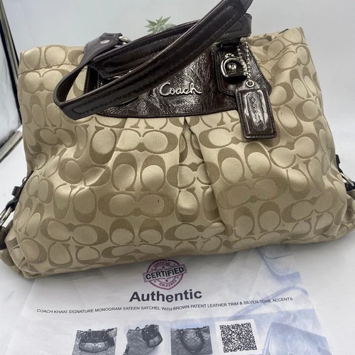 Borsa a tracolla Coach F15510 autenticata firma Ashley in raso