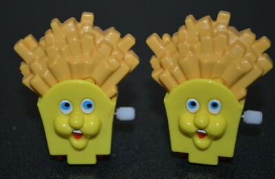 Vintage Wendy's Happy Meal Lot of 2 Biggie Fries Rolling Toys Cake Toppers