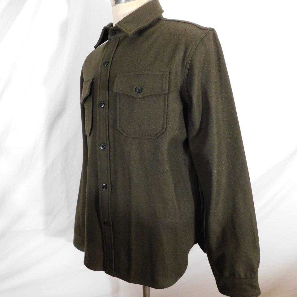 Jaqueta intermediária Schott masculina L CPO mistura de lã botão para cima militar OG-107 - Imagem 2 de 4