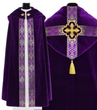 Purple Violet Gothic Cope with stole Vestment Capa pluvial Morada K113AFAp