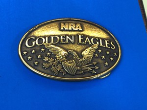 Details About Vintage Nra Golden Eagles Belt Buckle Eagle With Shield Logo