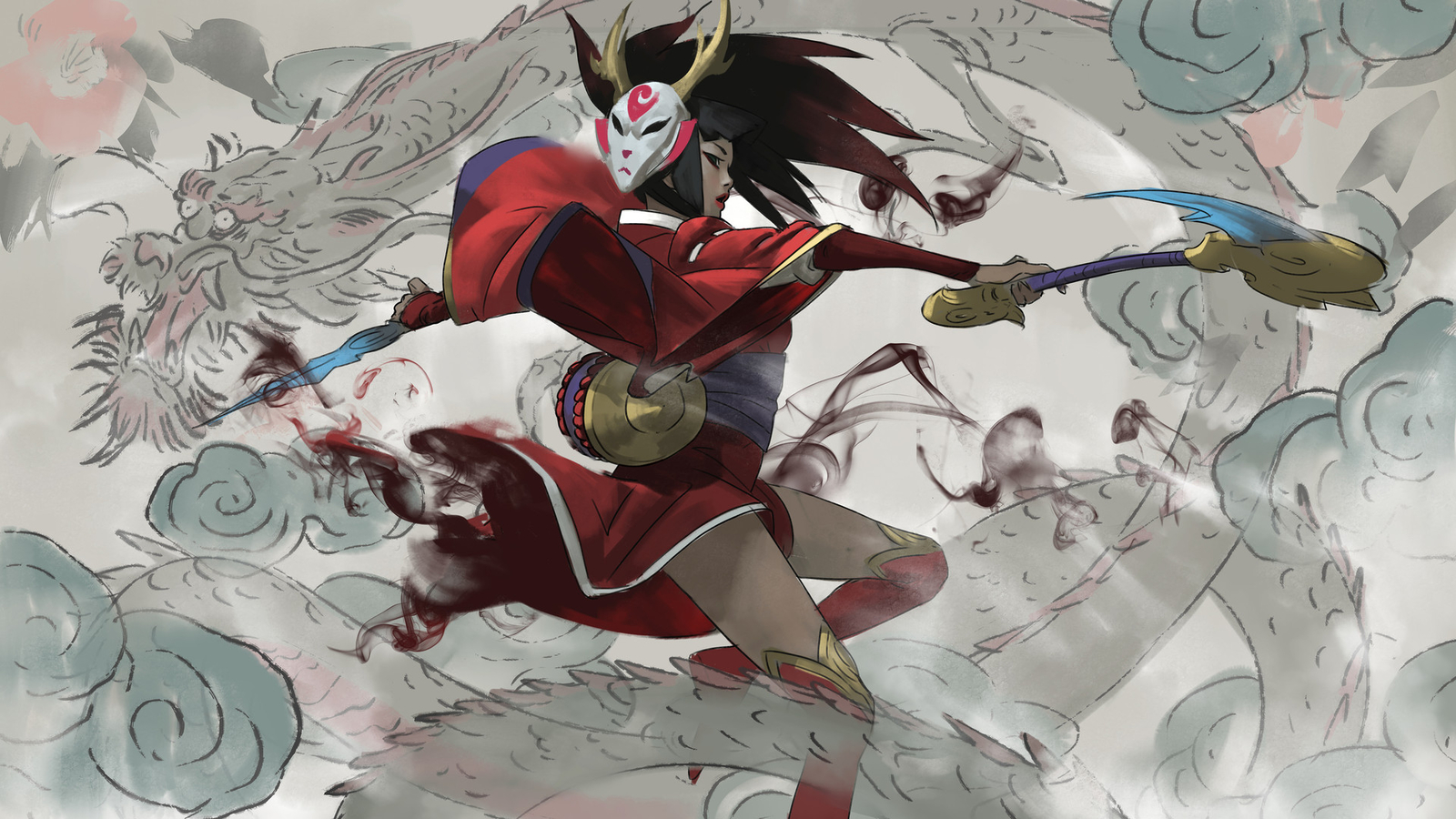 League of Legends zeen chin akali league legends art playmat gaming mat