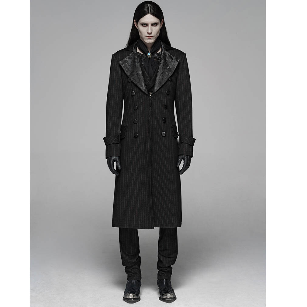 Mymyguoe Punk Mantel Herren - Steampunk Gothic Jacke Mit Kapuze