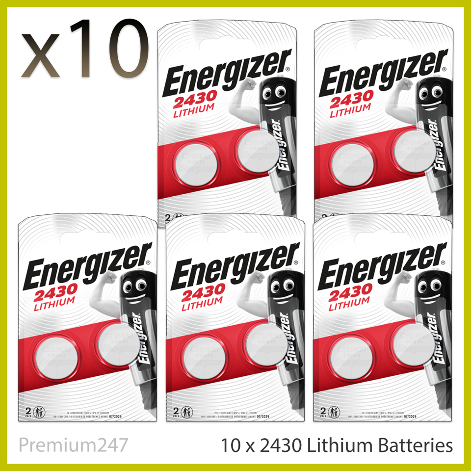2 x Energizer CR2430 3V Lithium Coin Cell Battery 2430 DL2430 K2430L