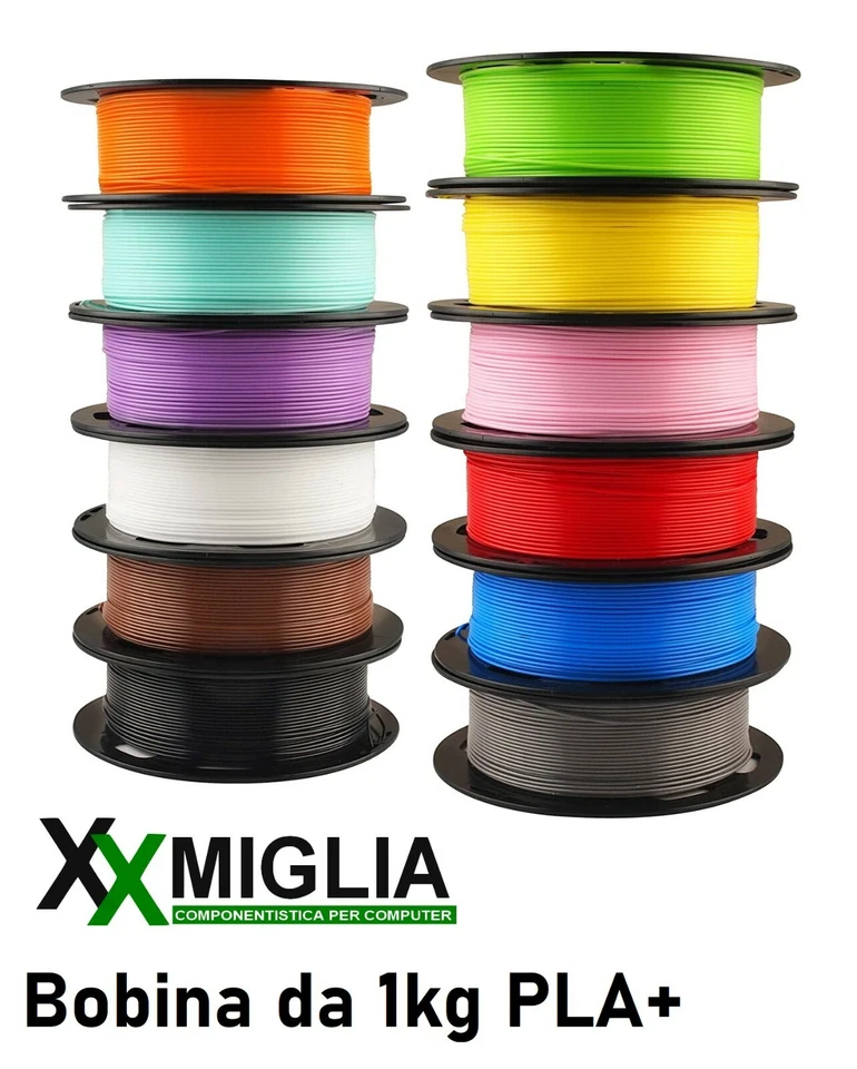 Filamento PLA per stampante 3D rocchette da 1kg. 1,75mm