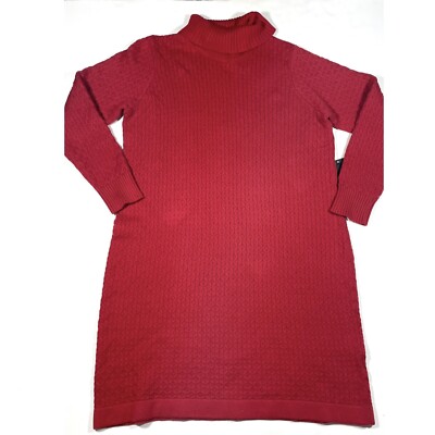 New Eloquii Honeycomb Turtleneck Sweater Dress Red Size 14 16 Holiday