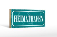 Holzschild Hinweis 27X10 Cm Heimathafen Holz Geschenk Deko Schild Wooden Sign
