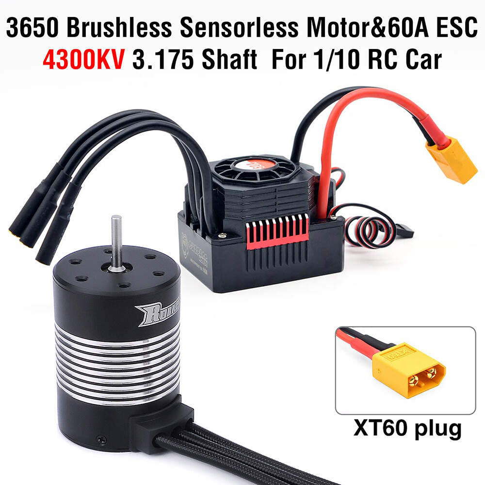 Moteur Brushless 3650 4500KV, ESC 60A Avec Dissipateur