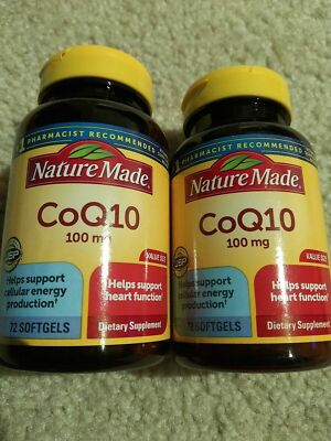 LOT OF 2 Nature Made CoQ10 (*72 SOFTGELS*) 100mgs Exp -4/2027
