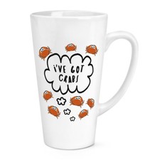 J'ai Des Crabes Tasse À Latte Grande De 17oz - Blague Amusante Animal Crabe