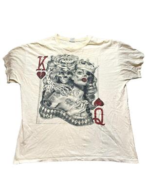 VTG King & Queen Of Hearts Shirt Adult Extra Large Gothic Tattoo Grunge 90s Mens