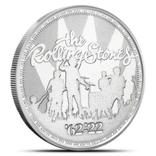 2022 Royal Mint Rolling Stones Music Legends 1 oz Silver Coin - In Mint Capsule
