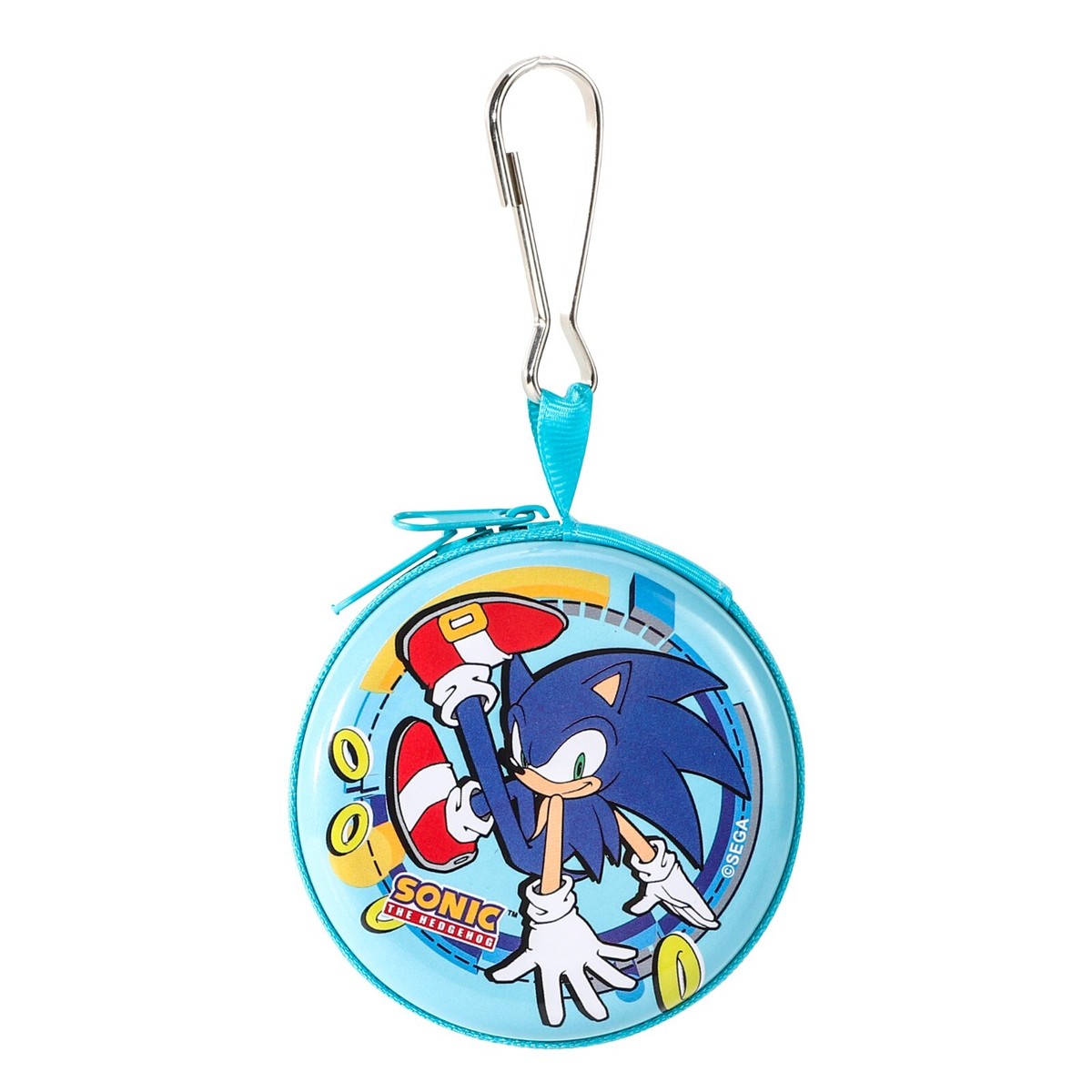 Sonic The Hedgehog Metal Coin Purse Round Wallet Children Boys Key