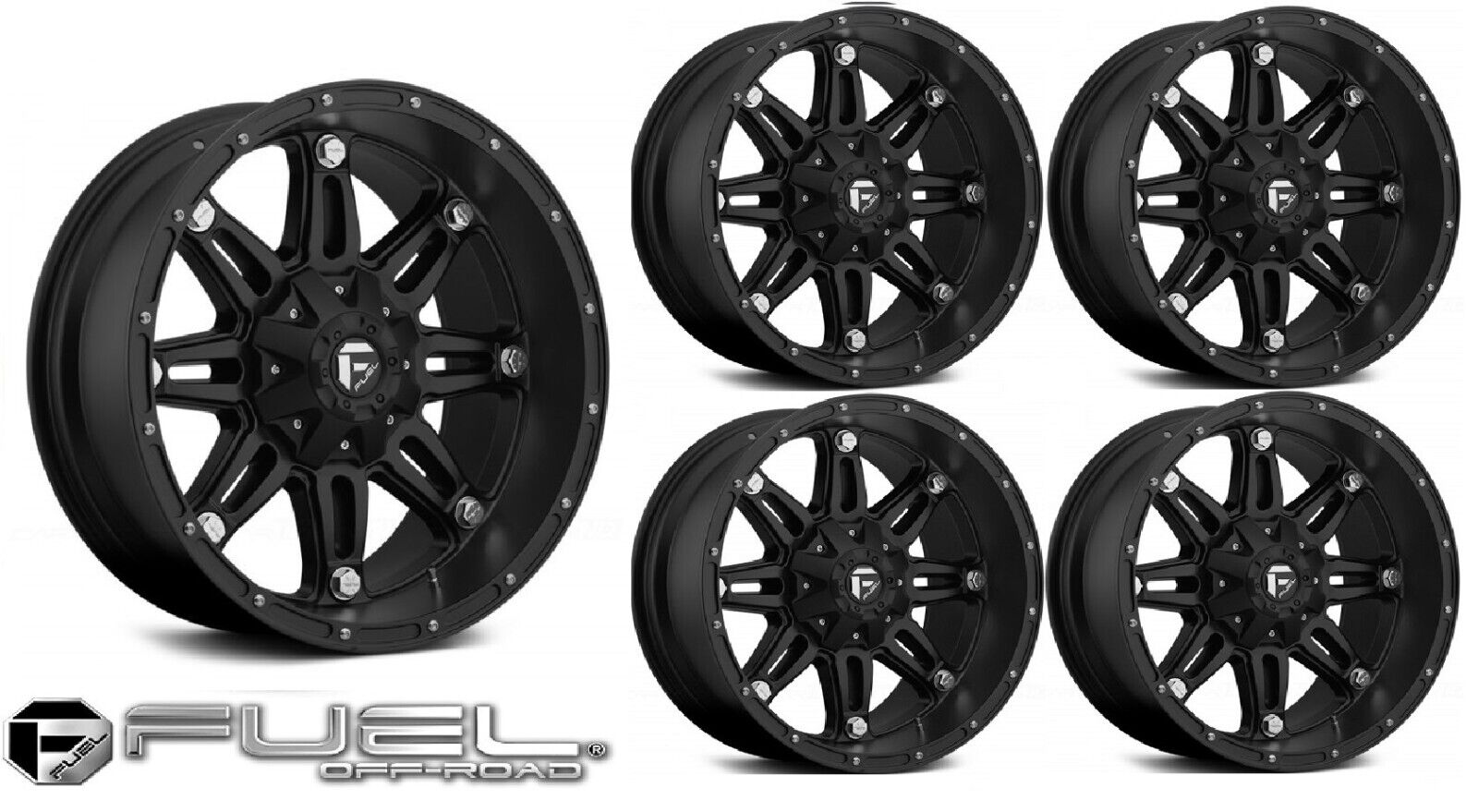 17X9 FUEL WHEELS RIMS BLACK FITS JEEP WRANGLER 5 SET | eBay