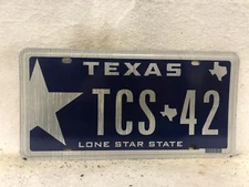 2014 Texas License Plate “TCS 42”