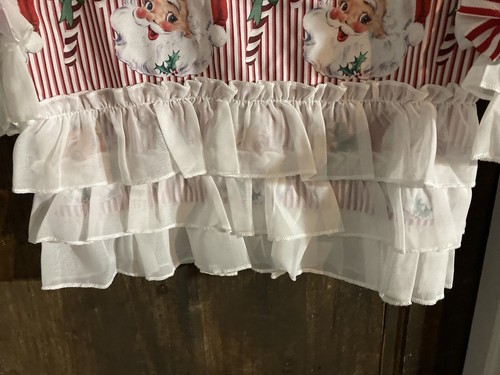 Girls Santa Print 2 Pieces Outfit Toddler Party SANTA Christmas 4-5us or 110 - Picture 7 of 11