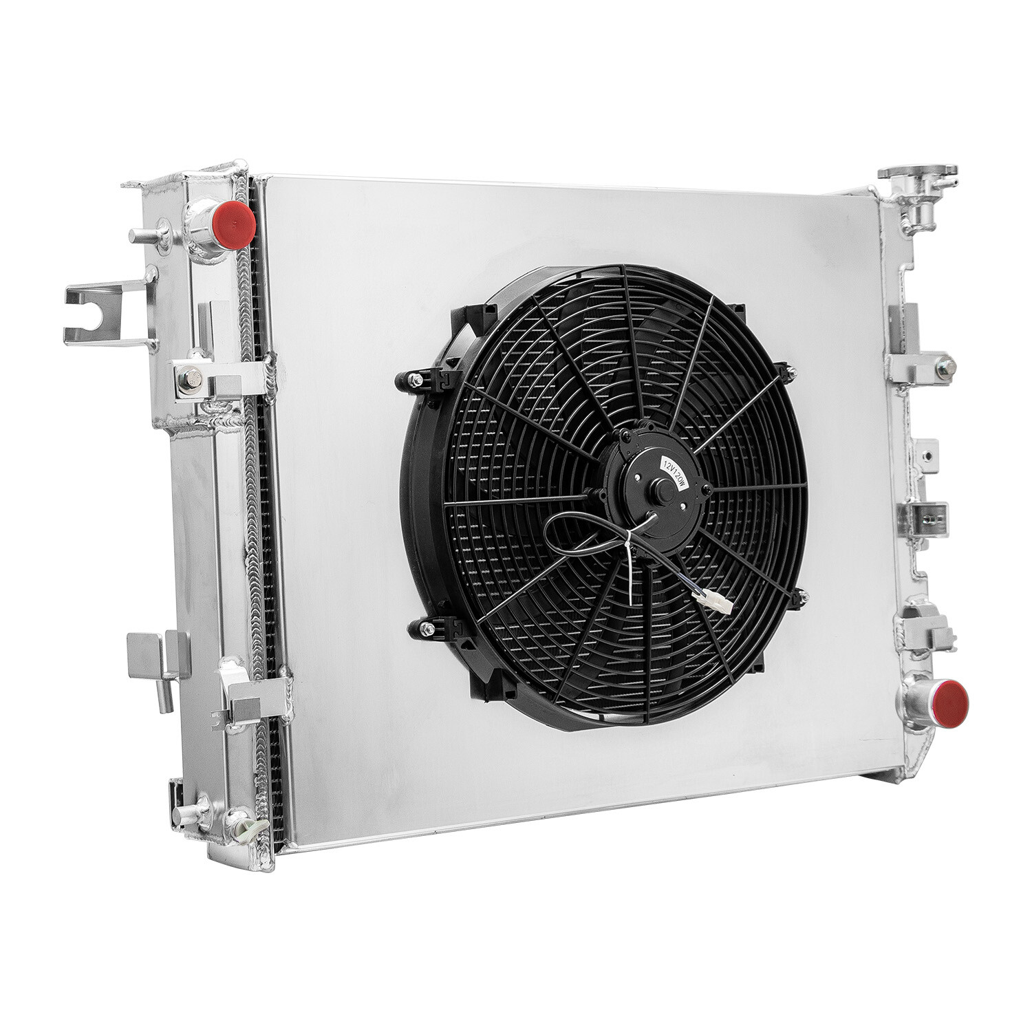 4 Row Aluminum Radiator+Shroud Fan Fits 2009-2018 Dodge Ram 1500 2500 4.7L 5.7L