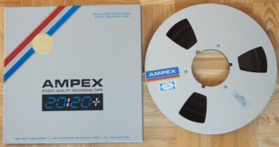 1 x AMPEX 373 20:20+ 26,5 cm 1/4 Inch Reel to Reel with Tape + Box Silver ! # 5