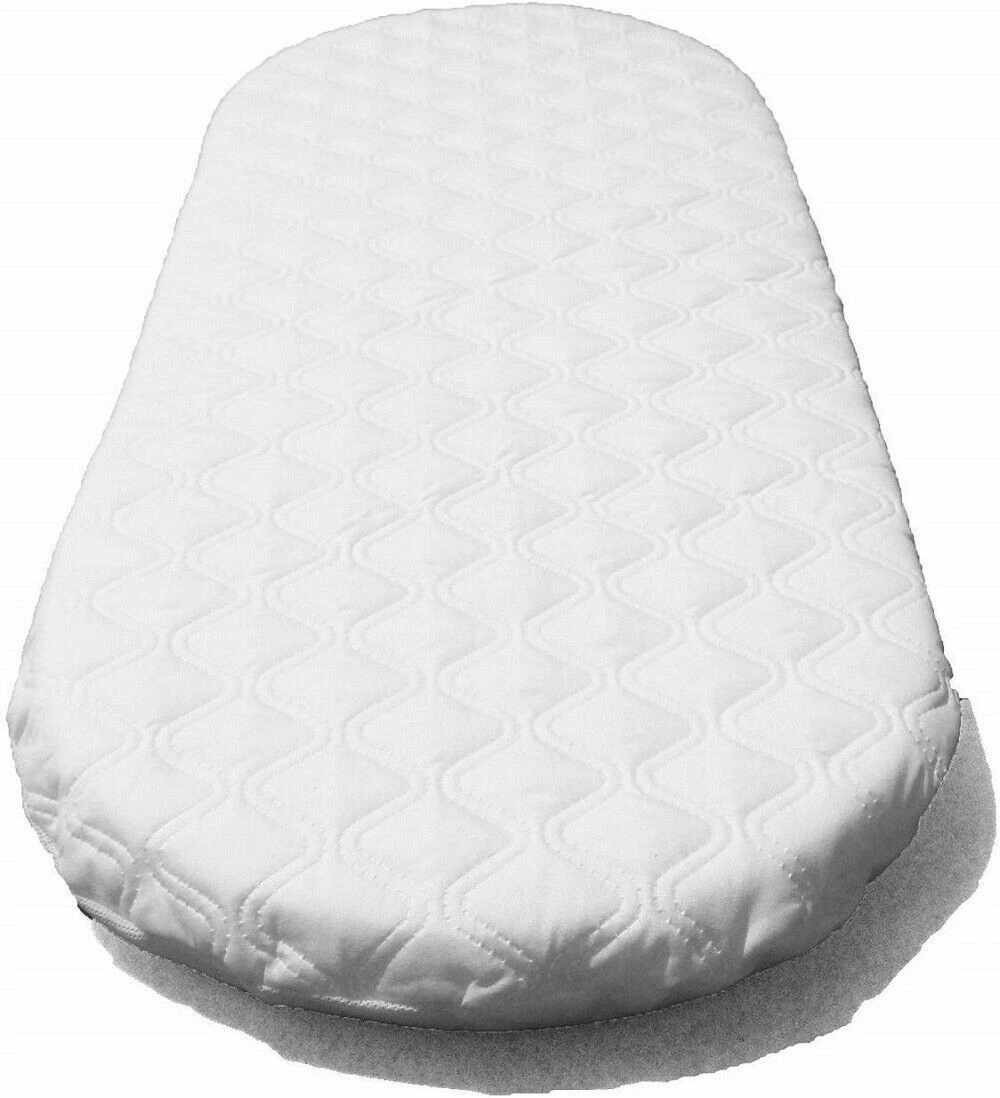Pram Mattress Quilted Moses Basket Soft Breathable Oval Shaped