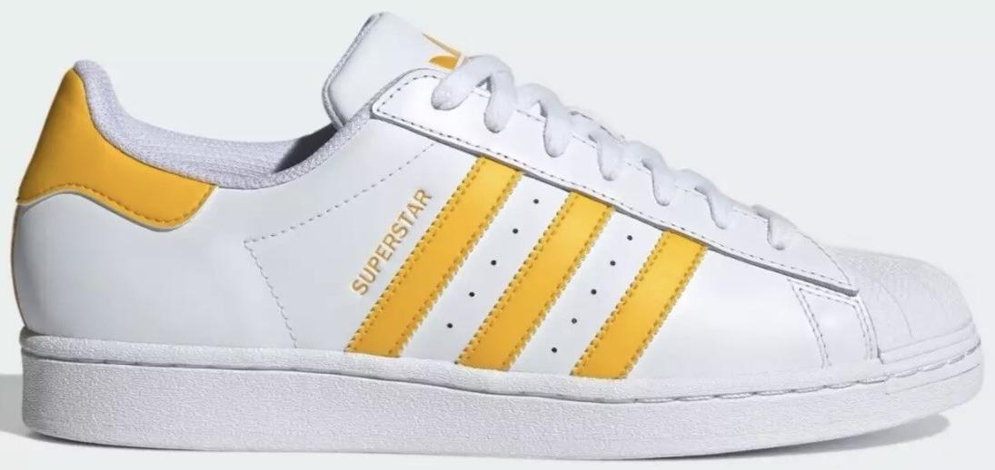 Size 9 - adidas Superstar White Crew Yellow for sale online | eBay
