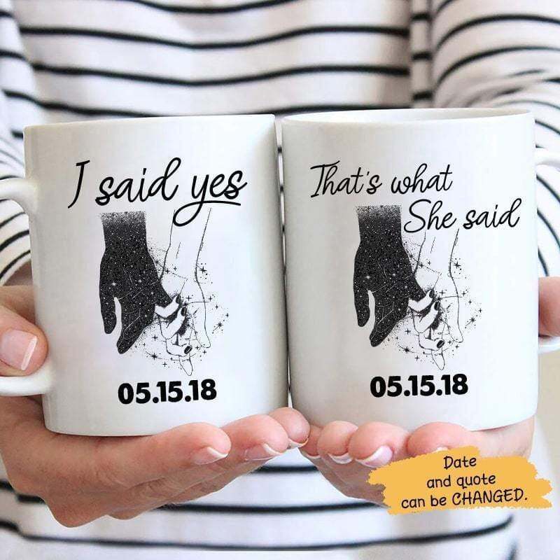 I Said Yes Couple Personalized Coffee Mug Funny Mug Personalized Custom Coffee