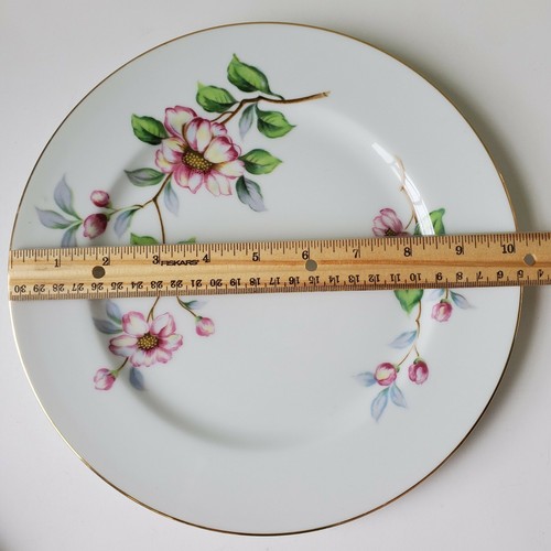 Set of 4 Seyei Fine China Dinner Plates SAZANQUA CAMELLIA 10 1/4" Made In Japan - Picture 7 of 7
