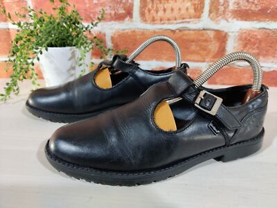 DAMEN MÄDCHEN KICKERS UK 3 EU 36 SCHWARZ LEDER MARY JANE T-BAR SCHULE ARBEIT SCHUHE