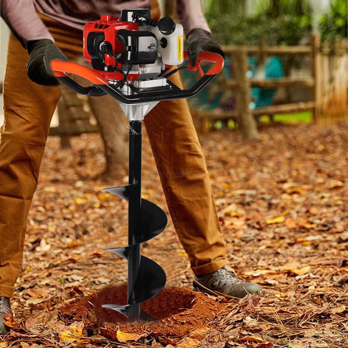 Hand Held Post Hole Digger Earth Auger 3pc Bit 52cc 2.3hp Gas