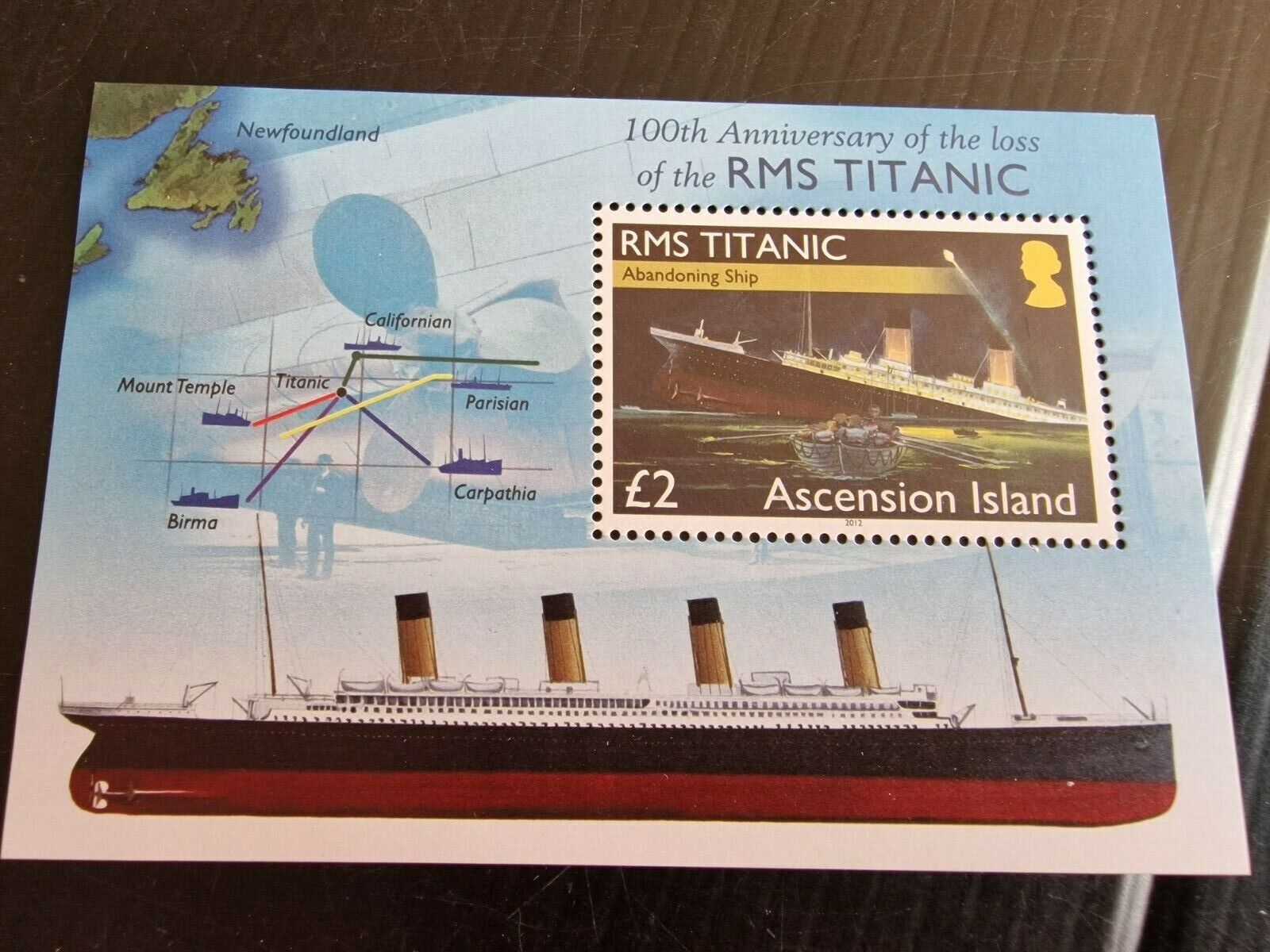 ASCENSION 2012 SG MS1138 CENT OF SINKING OF TITANIC MNH