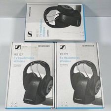 3x Sennheiser RS 127 Wireless Stereo Headphone System - Range up to 100 m Black