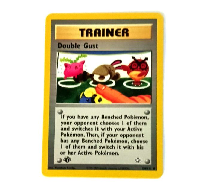 2000 Vintage Pokémon Neo Genesis 1st Edition Card 100 Double Gust NM Condition