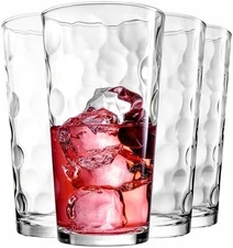 Home Essentials Drinking Glasses Set of 4 Highball Cups Dishwasher Safe