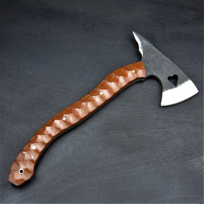 #ad Forged American Bushcraft Tomahawk Axe 5160 Steel G10 Sculpted Handle Sheath $89.00