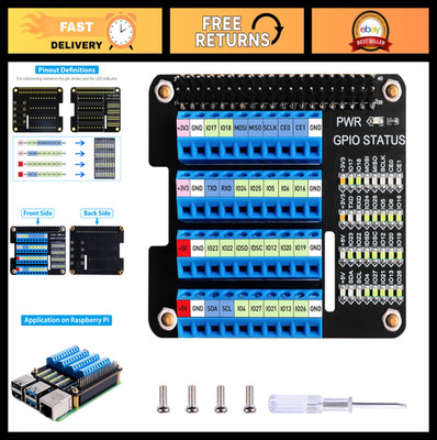 GPIO Screw Terminal Block Breakout Board for Raspberry Pi 4B/3B+/2B - GPIO Expan