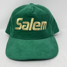 Vintage Salem Green Corduroy Snapback Hat Cap One Size Adult Cigarettes Logo