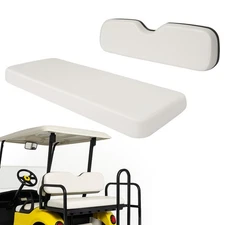 White Seat Bottom Backrest Cushion Golf Cart For EZGO RXV,TXT,ST,ST Sport,Valor